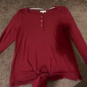 Red tied knot long sleeved